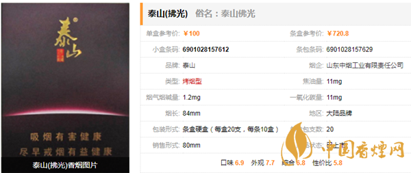 泰山拂光香煙怎么樣 泰山拂光香煙價格參數及口感評測